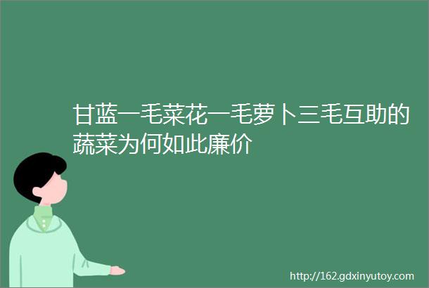 甘蓝一毛菜花一毛萝卜三毛互助的蔬菜为何如此廉价